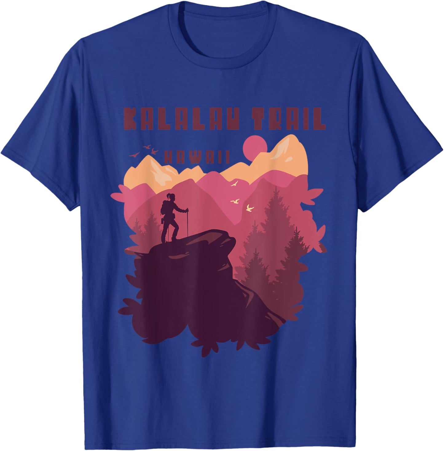 Hawaii Mountain Camping Kalalau Trail Nature Hiking T-Shirt - T-Shirt | Royal