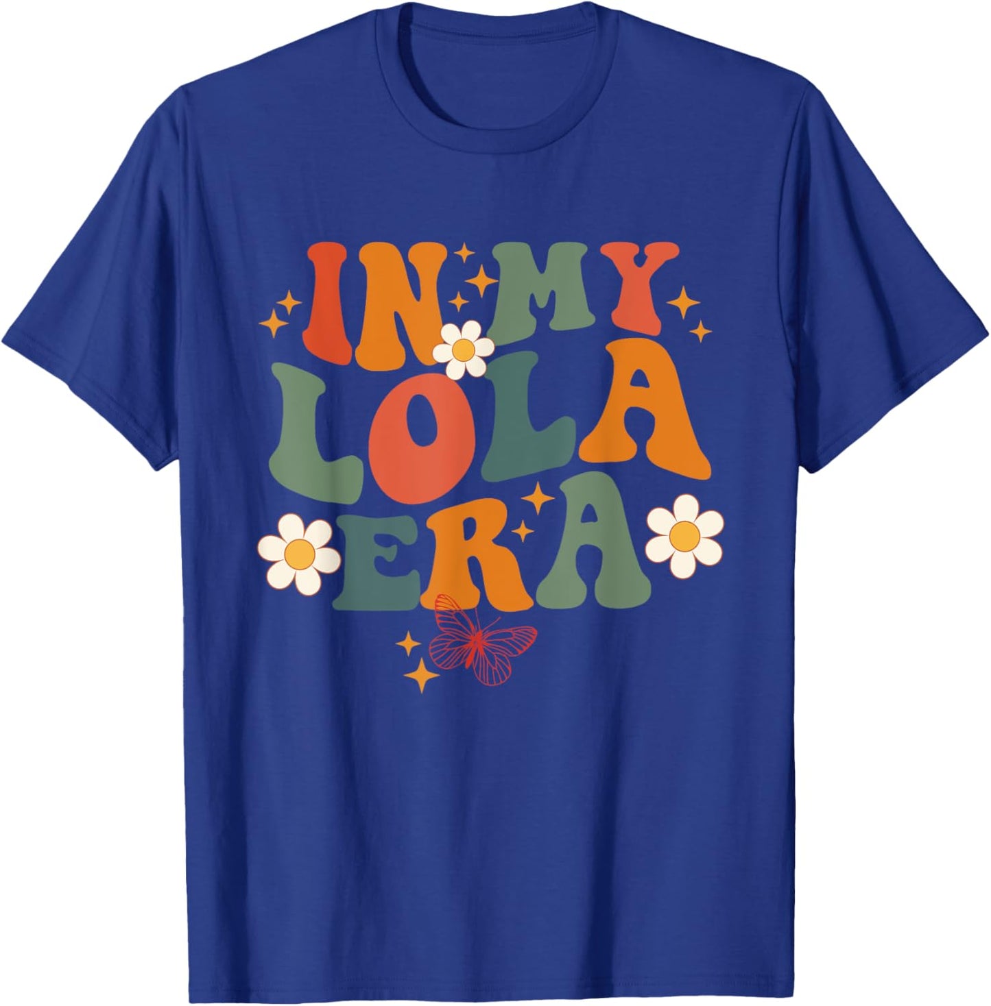 In My Lola Era Retro Groovy Family For Grandma Mother's Day T-Shirt - T-Shirt | Royal