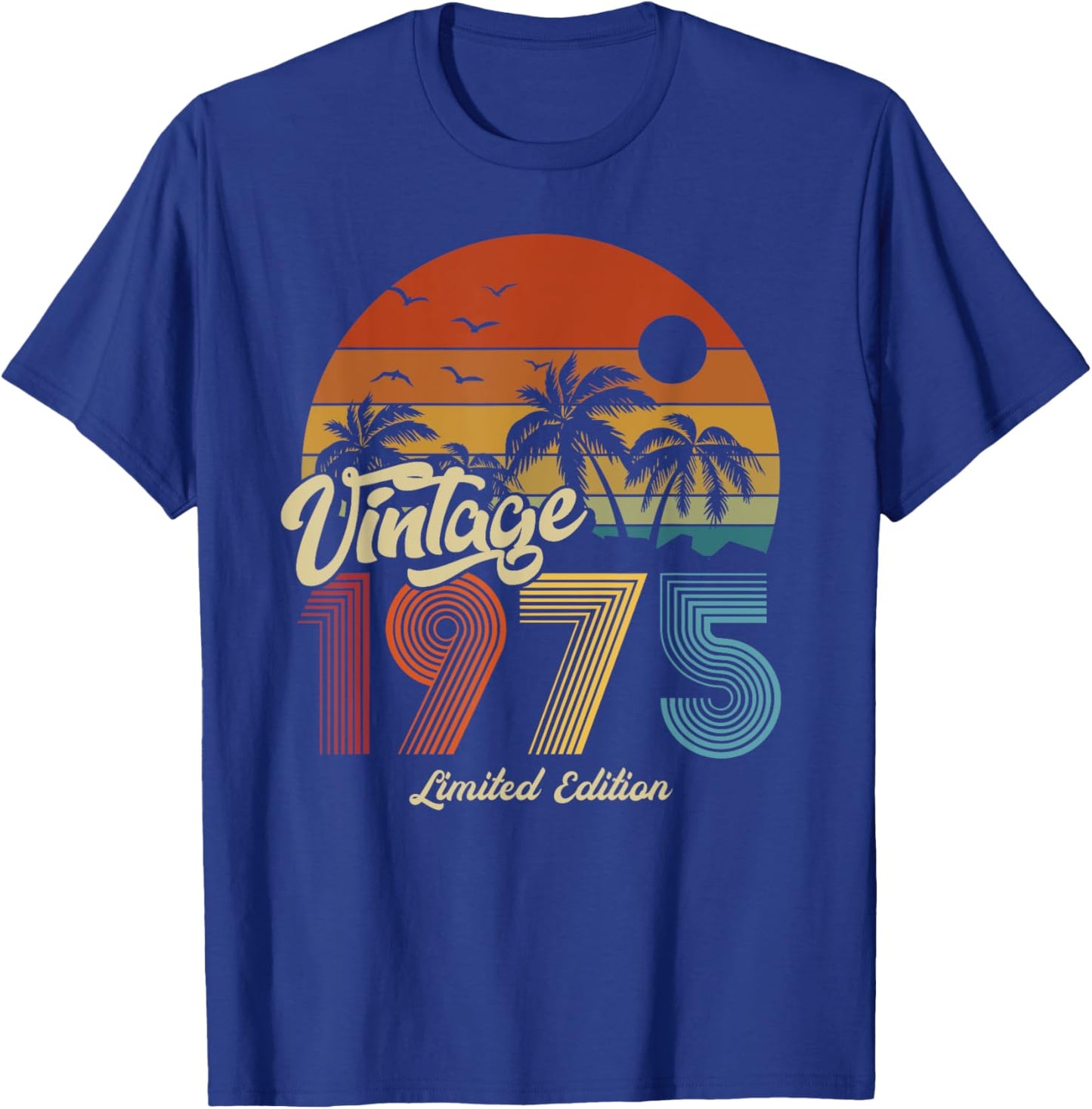 1975 Vintage Birthday Retro Gifts Woman 70s 80s T-Shirt - T-Shirt | Royal