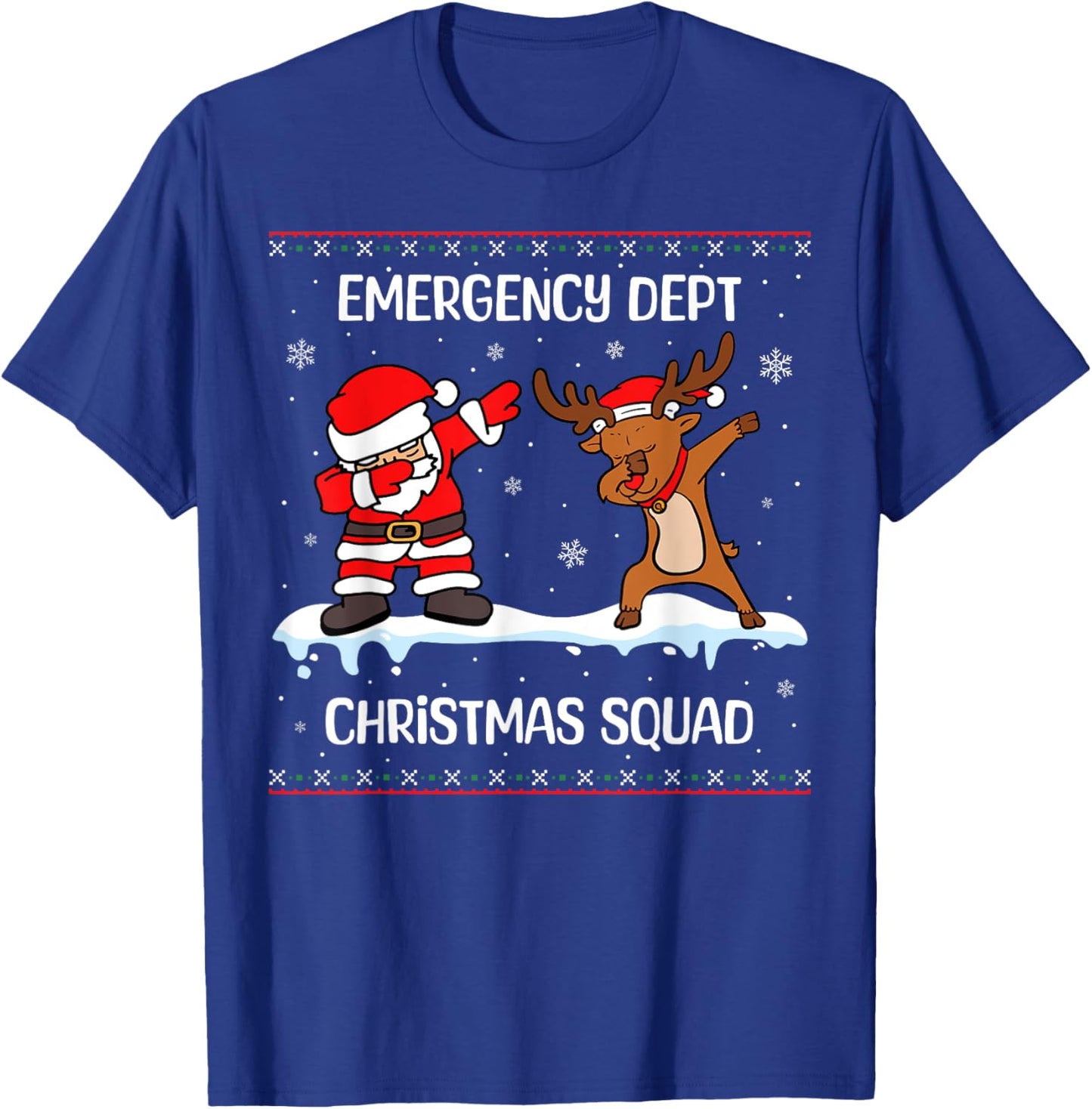 Emergency Christmas Squad Dabbing Santa Reindeer ER Nurse T-Shirt - T-Shirt | Royal