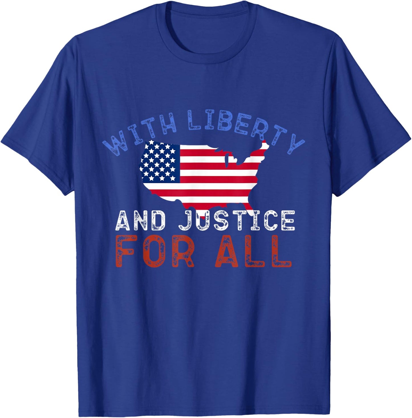 With Liberty And Justice For All T-Shirt - T-Shirt | Royal
