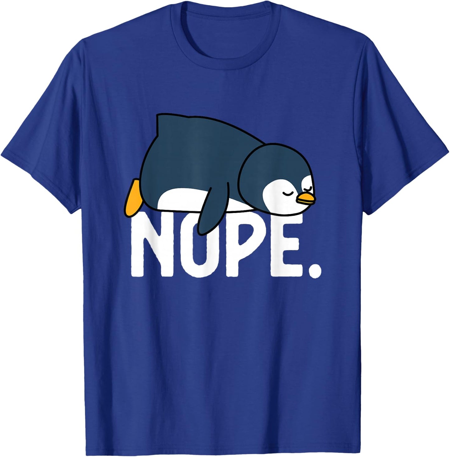 Blissss Funny Nope Not Today Lazy Penguin Animal Lover - Black, -Adults, Short Sleeve, Cotton 100% Polyester 0%, Small T-Shirt - T-Shirt | Royal