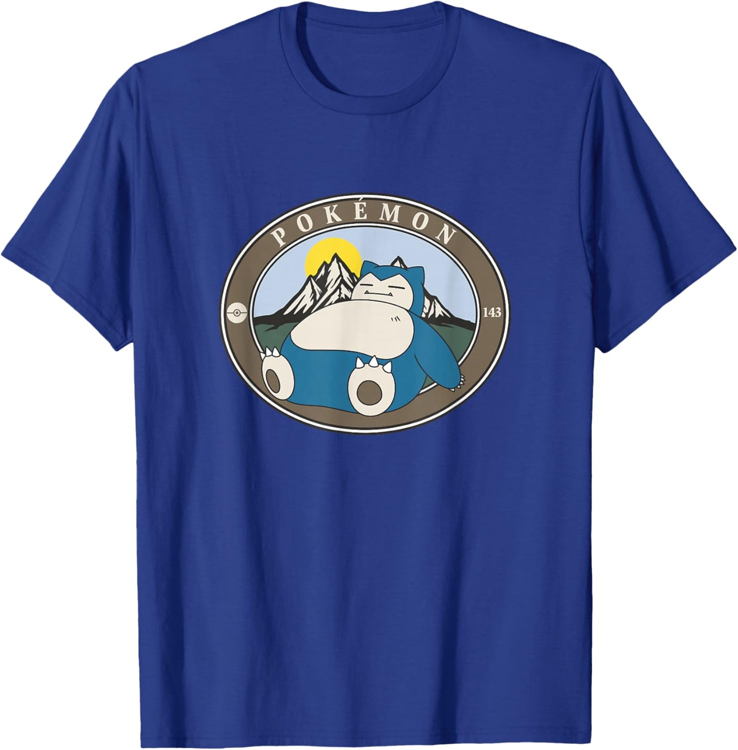Pokémon 143 Snorlax Sleepy Outdoor Adventures Park Badge T-Shirt - T-Shirt | Royal