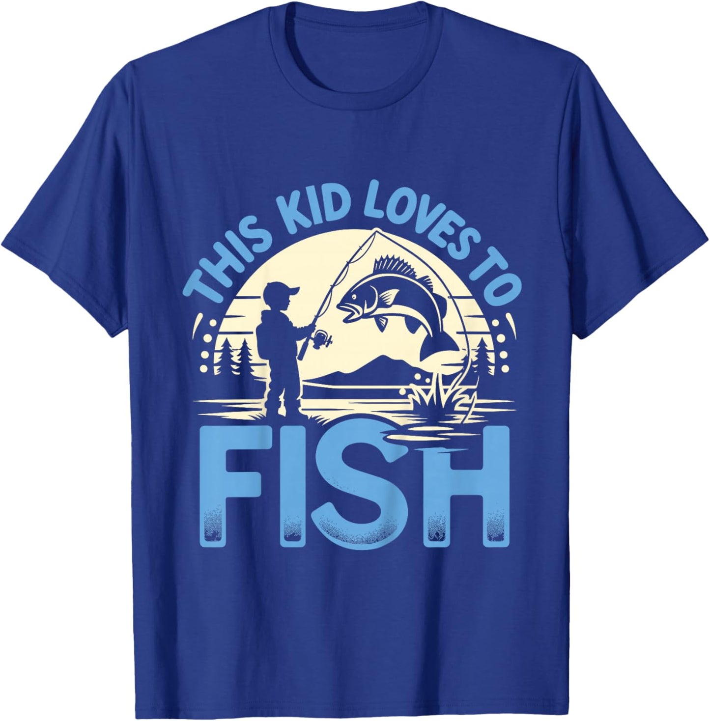 Funny This Kid Loves To Fish Fishing T-Shirt - T-Shirt | Royal