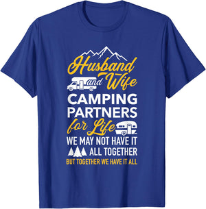 Motorhome Caravan Husband and wife camping partners T-Shirt - T-Shirt | Royal