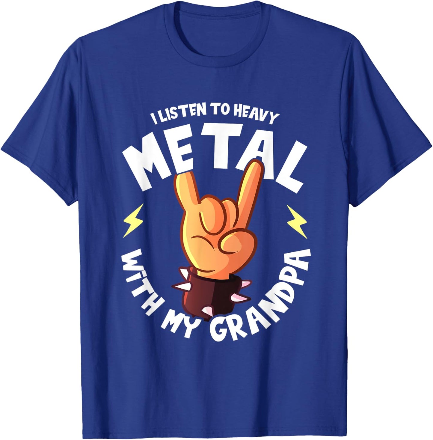 I listen to Heavy Metal with my Grandpa I Funny Kids T-Shirt - T-Shirt | Royal