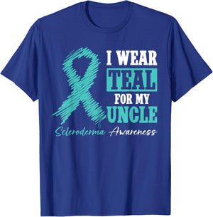 I Wear Teal For My Uncle - Scleroderma Awareness Month T-Shirt - T-Shirt | Royal