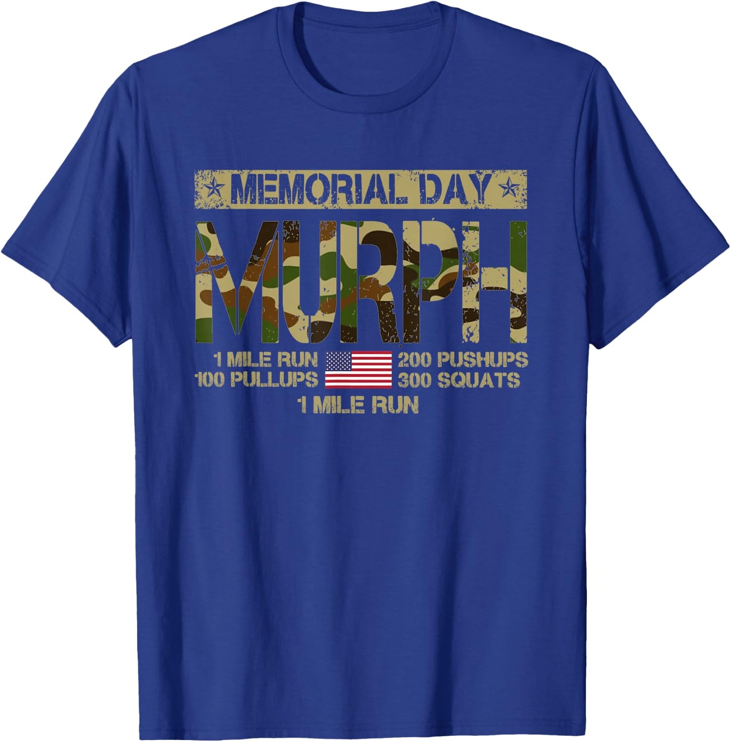 Murph Challenge Memorial Day Patriotic WOD American Flag Women Men T-Shirt - T-Shirt | Royal
