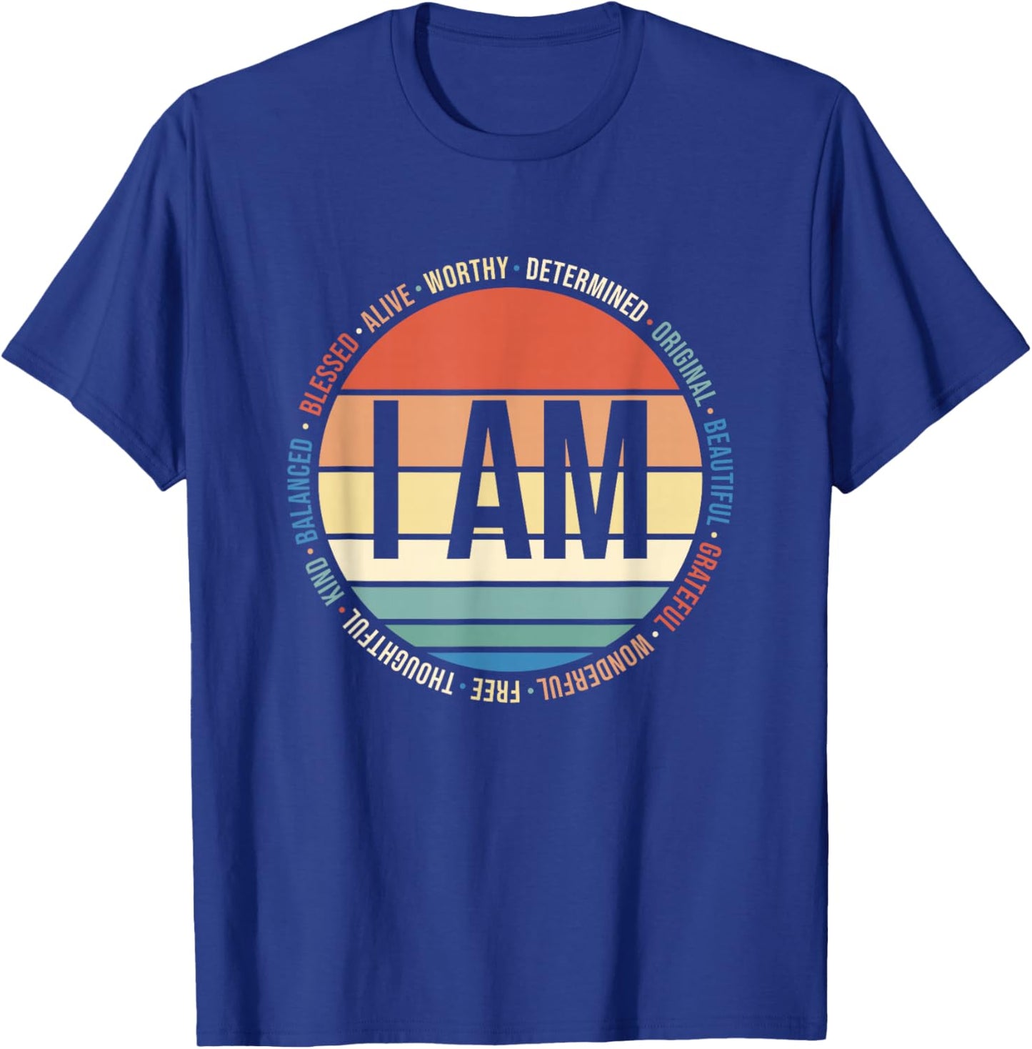 70s Retro Positive Affirmations Self Care Gift Mental Health T-Shirt - T-Shirt | Royal