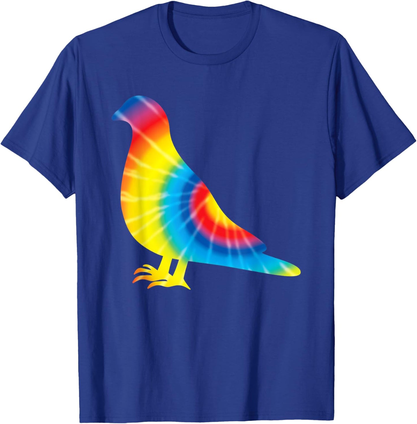 Tie Dye Pigeon Rainbow Print Bandtail Bird Hippie Peace Gift T-Shirt - T-Shirt | Royal