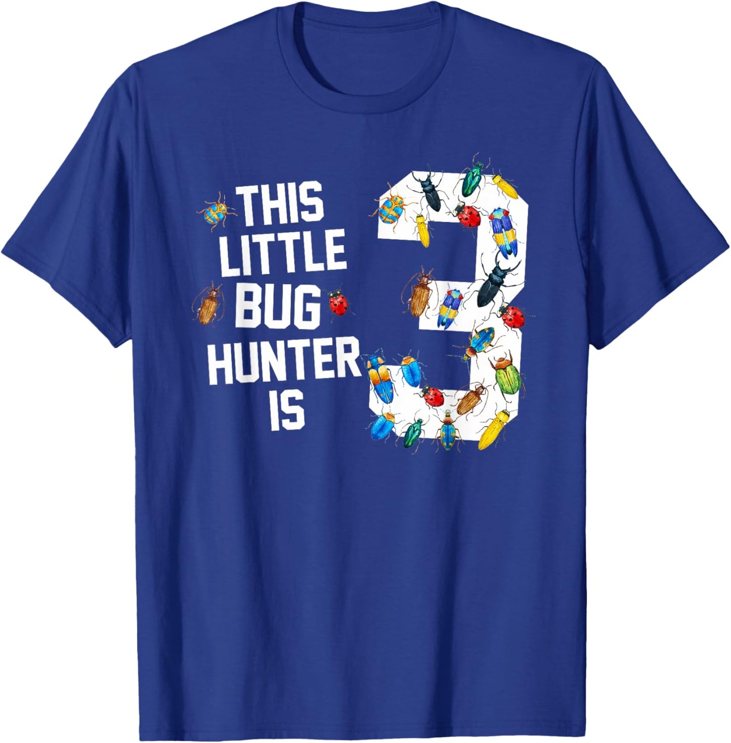 This Little Bug Hunter Is 3 Ladybug 3rd Birthday Boy Girl T-Shirt - T-Shirt | Royal