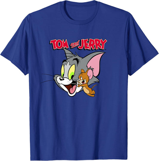 Kids Tom And Jerry Simple Portrait Logo T-Shirt - T-Shirt | Royal