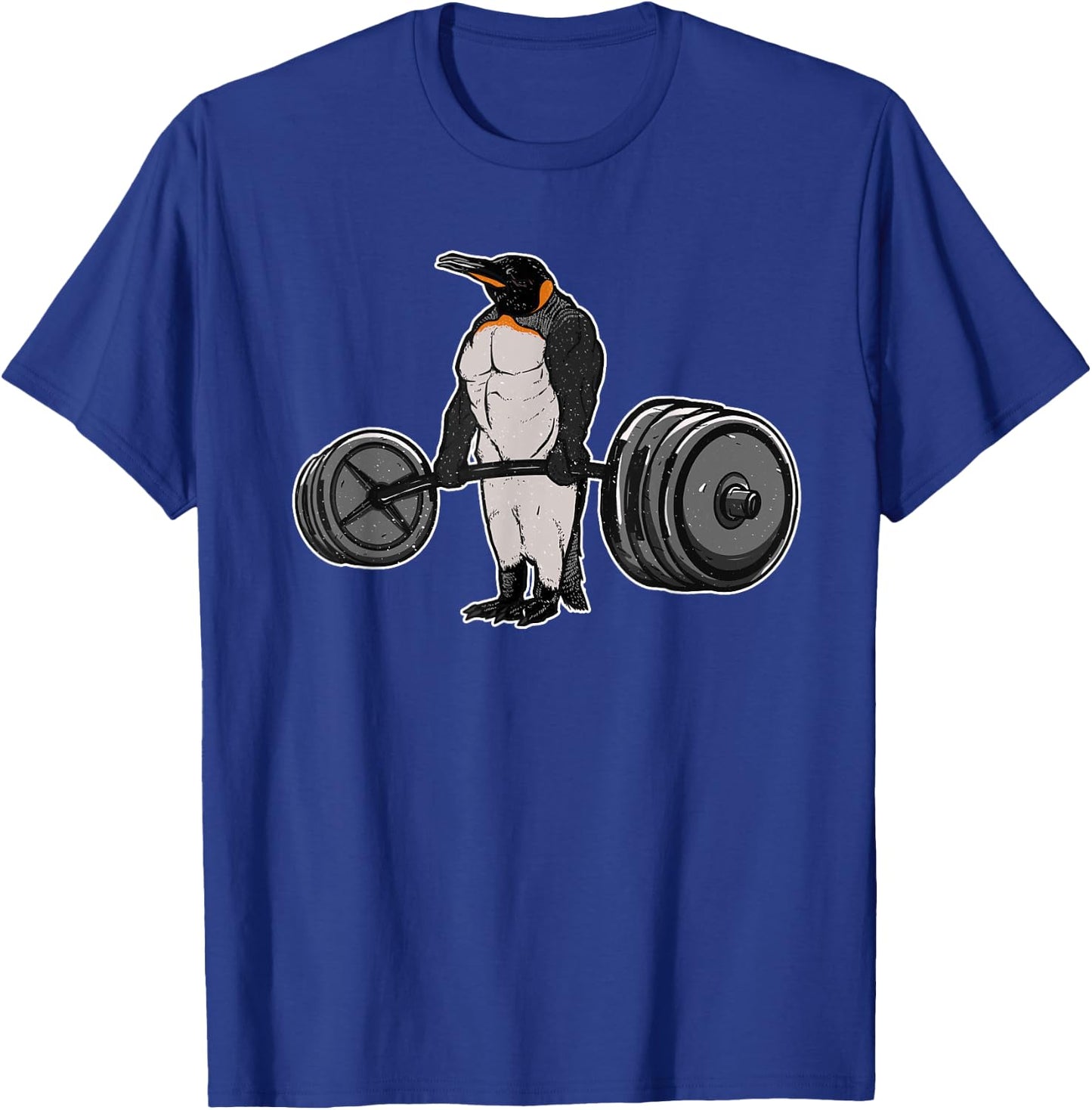Penguin Deadlift - Funny Fitness Bodybuilder Bird Animal T-Shirt - T-Shirt | Royal
