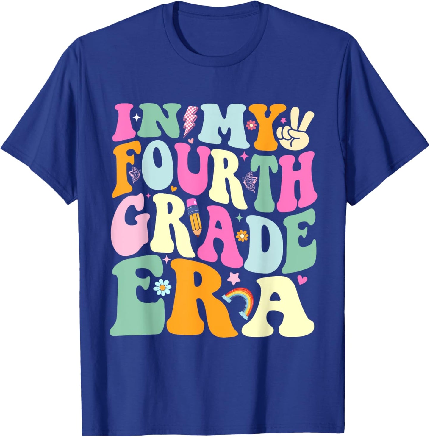In My Fourth Grade Era 4th Grade Girl Teacher Back to School T-Shirt - T-Shirt | Royal