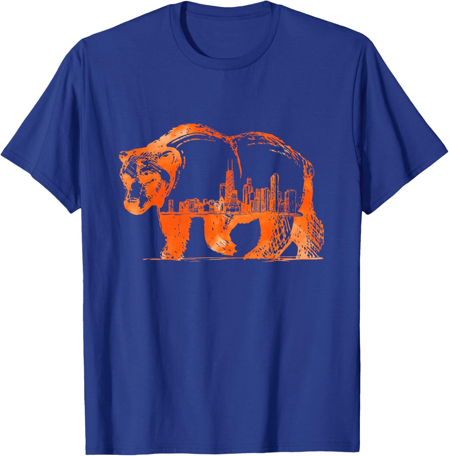 Chicago Downtown City Skyline Illinois Pride T-Shirt - T-Shirt | Royal