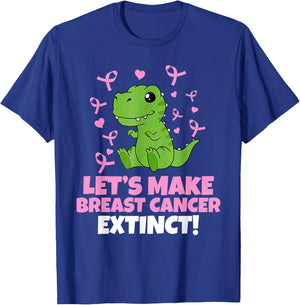 Dino Pink Let's Make Breast Cancer Extinct Kids Toddler T-Shirt - T-Shirt | Royal