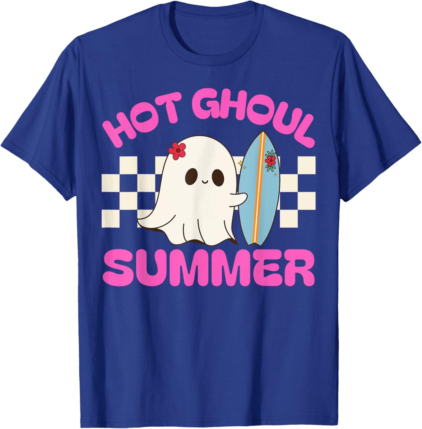 Funny Hot Ghoul Summer Ghost Spooky Beach Halloween Men Women T-Shirt - T-Shirt | Royal
