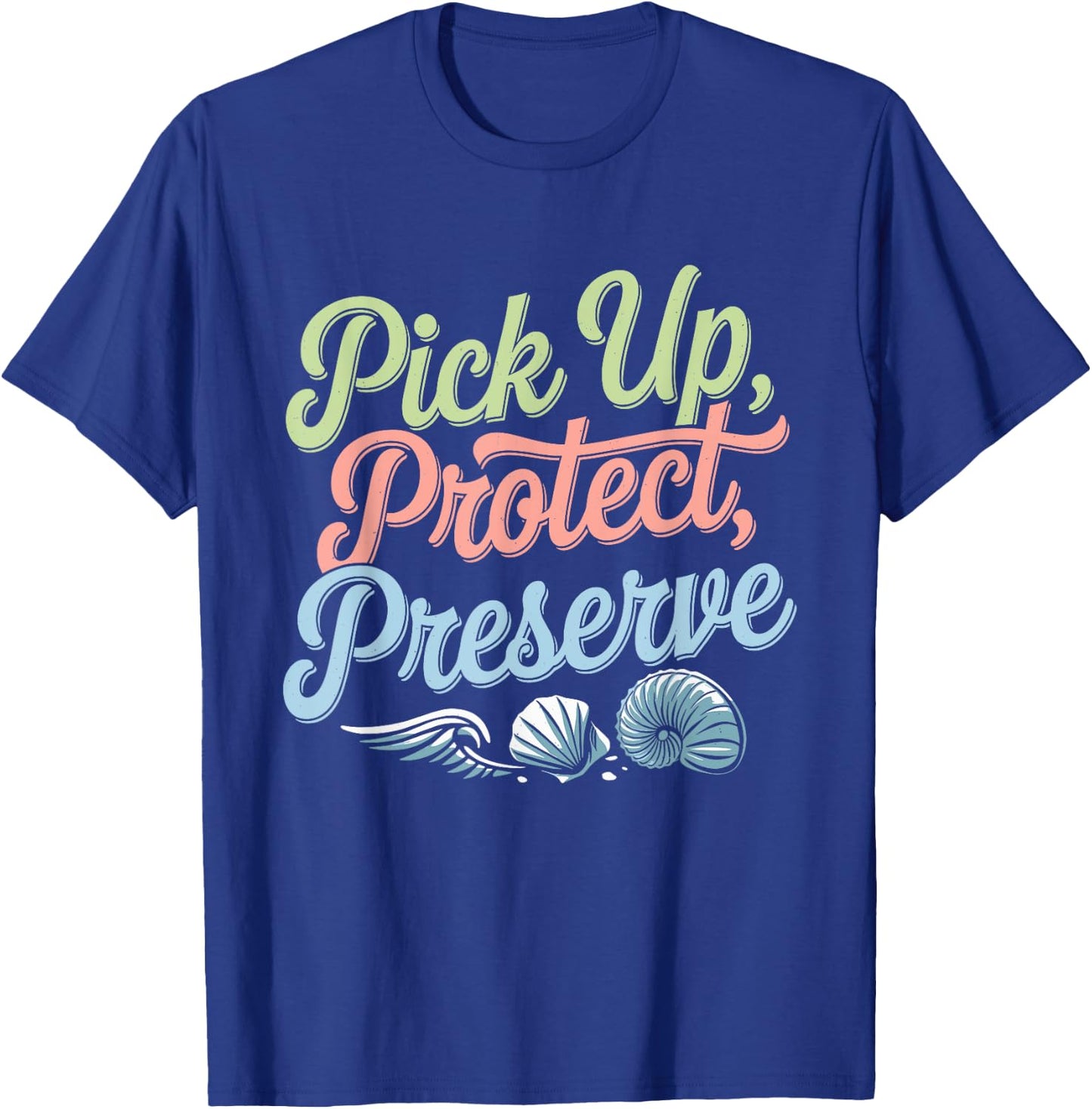 Beach Clean-Up Volunteer Ocean Conservation Eco-Friendly T-Shirt - T-Shirt | Royal