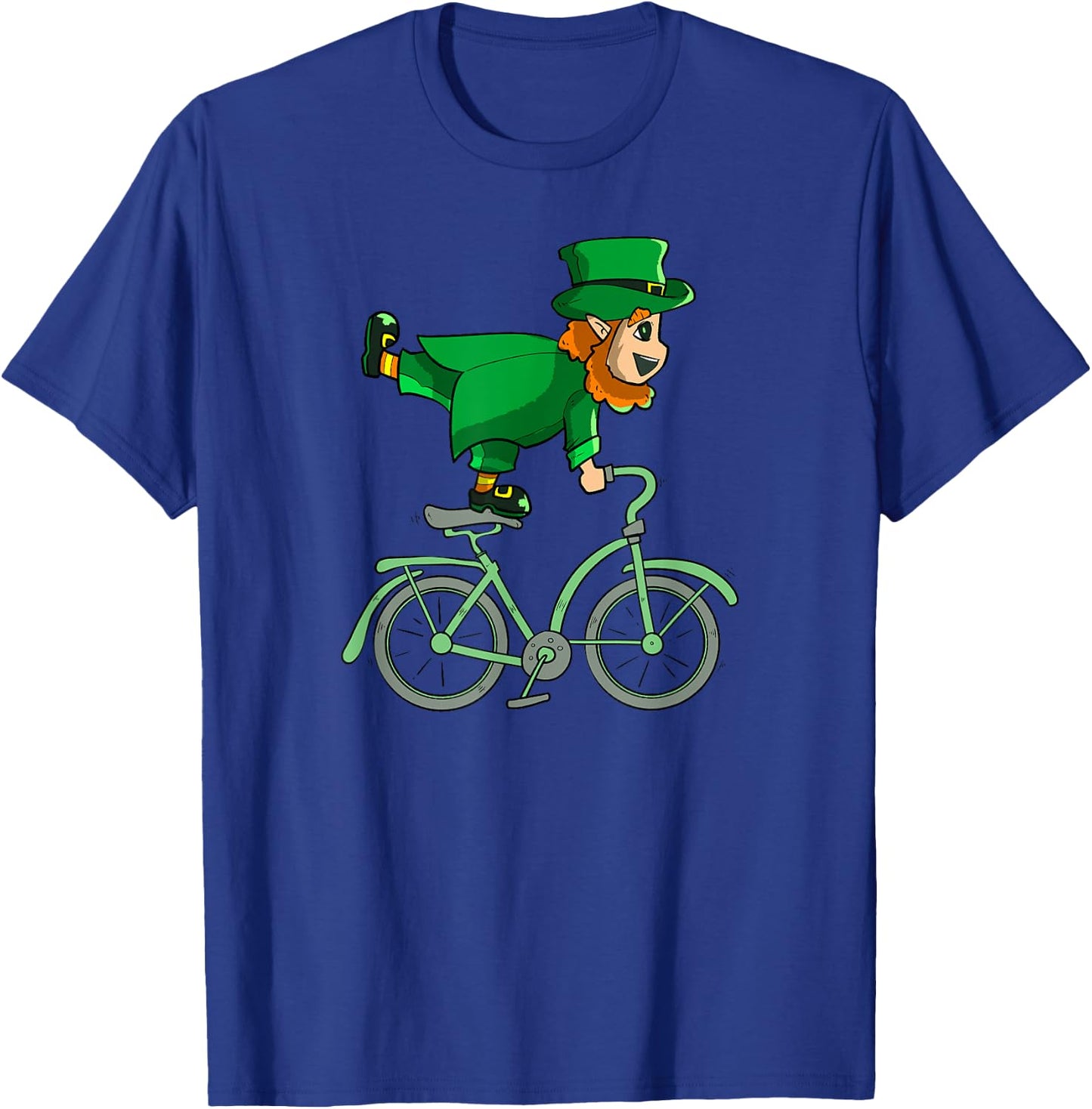 Leprechaun on a Bike | St Patrick's Day Cycling T-Shirt - T-Shirt | Royal