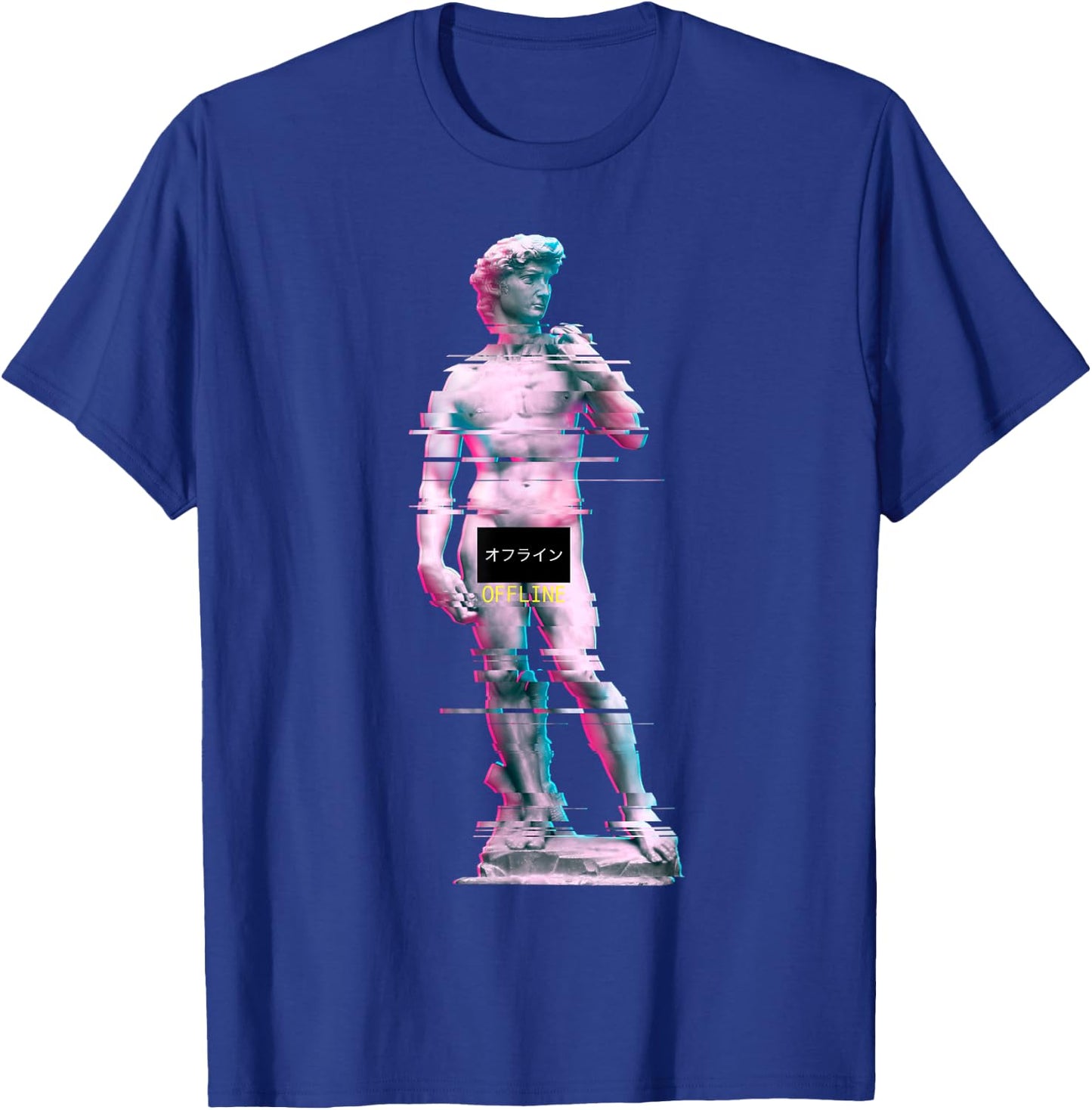Vaporwave Retro 80s 90s David Statue Glitch Art T-Shirt - T-Shirt | Royal
