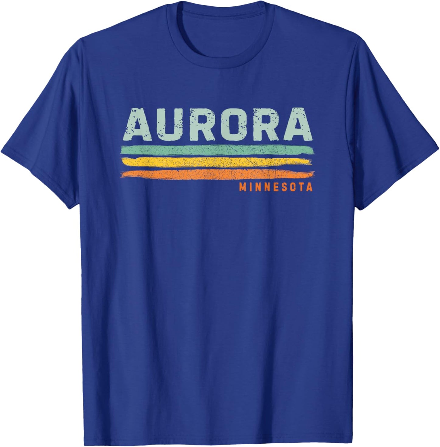 Vintage Stripes Aurora MN T-Shirt - T-Shirt | Royal