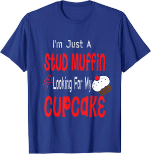 Toddler Boy Valentines Day Shirt Just A Stud Muffin Cupcake T-Shirt - T-Shirt | Royal