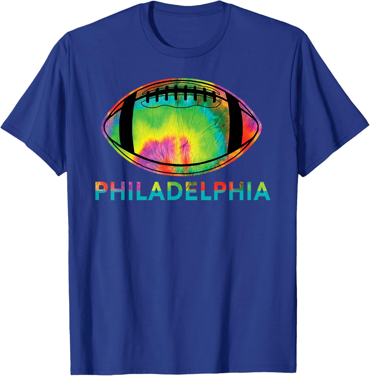 Tie Dye Cool Football Design Apparel Philadelphia T-Shirt - T-Shirt | Royal