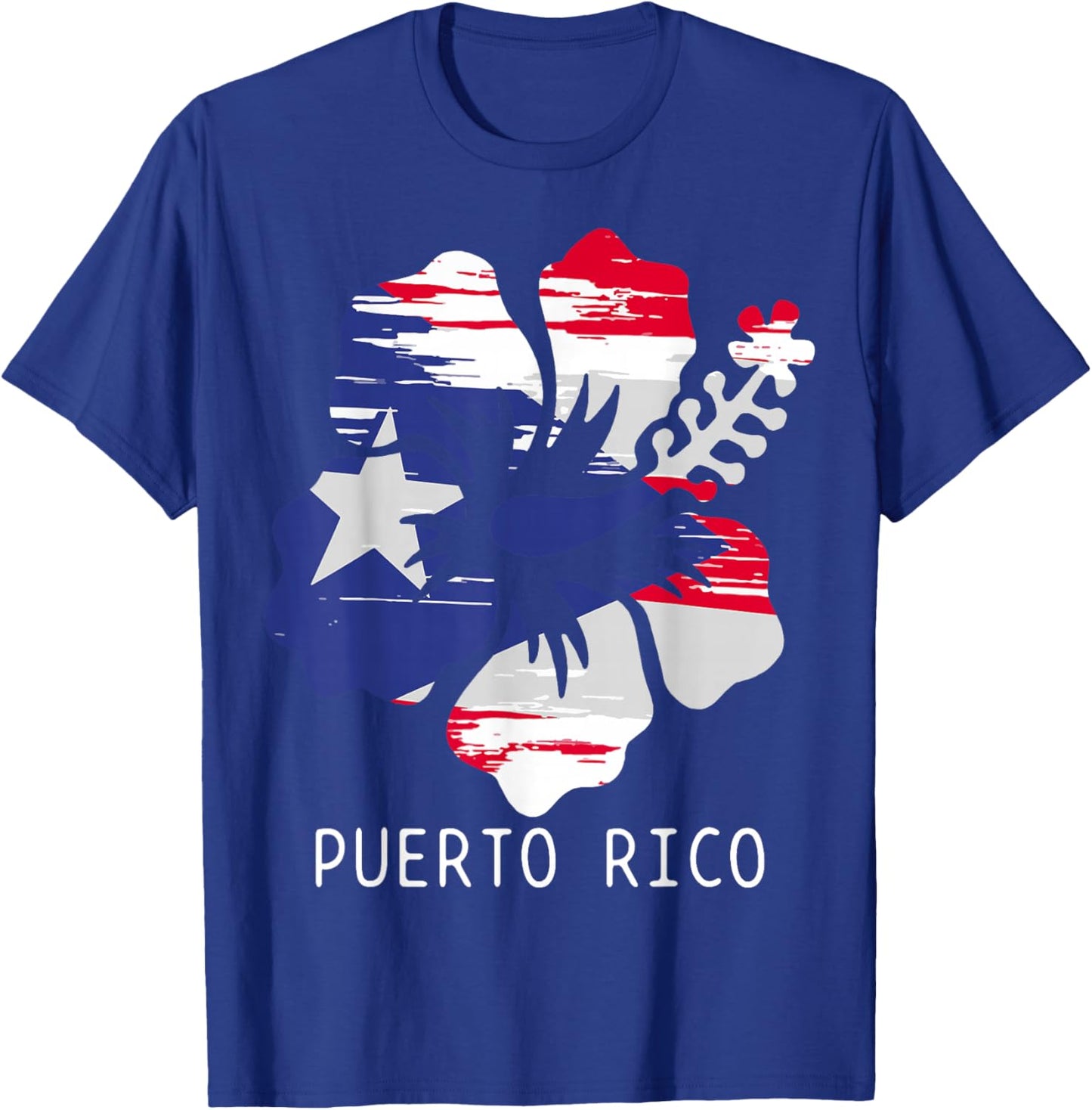 Puerto Rico Flag Pride Hibiscus Flower Boricua Puerto Rican T-Shirt - T-Shirt | Royal