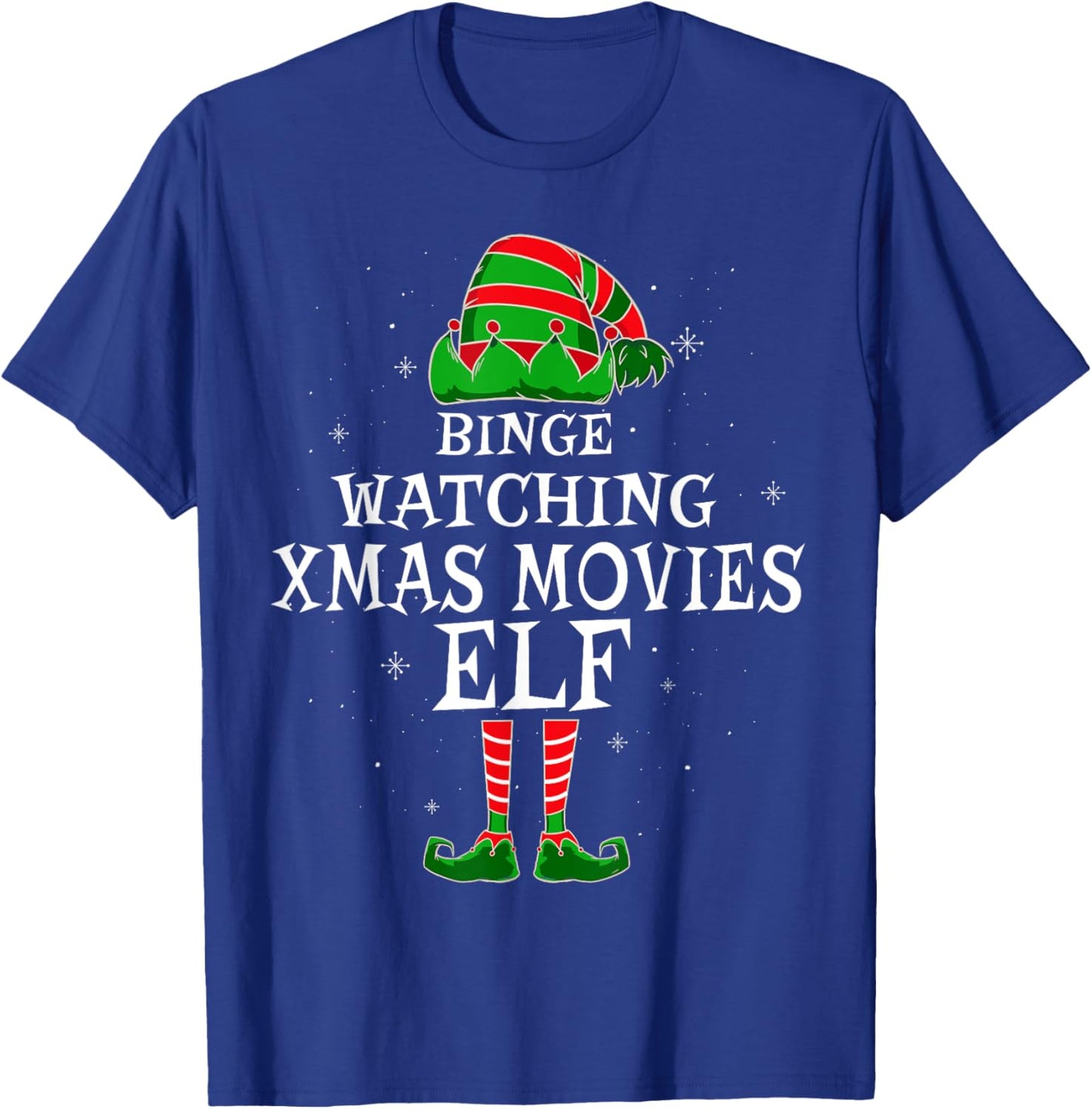 Binge Watching Xmas Movies Elf Matching Family Christmas T-Shirt - T-Shirt | Royal