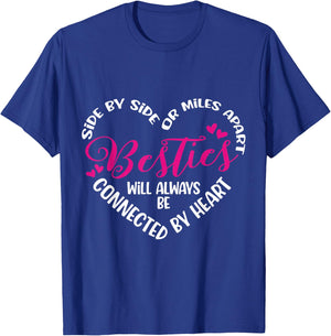 Besties Will Always be Connected by Heart | BFF Best Friends T-Shirt - T-Shirt | Royal