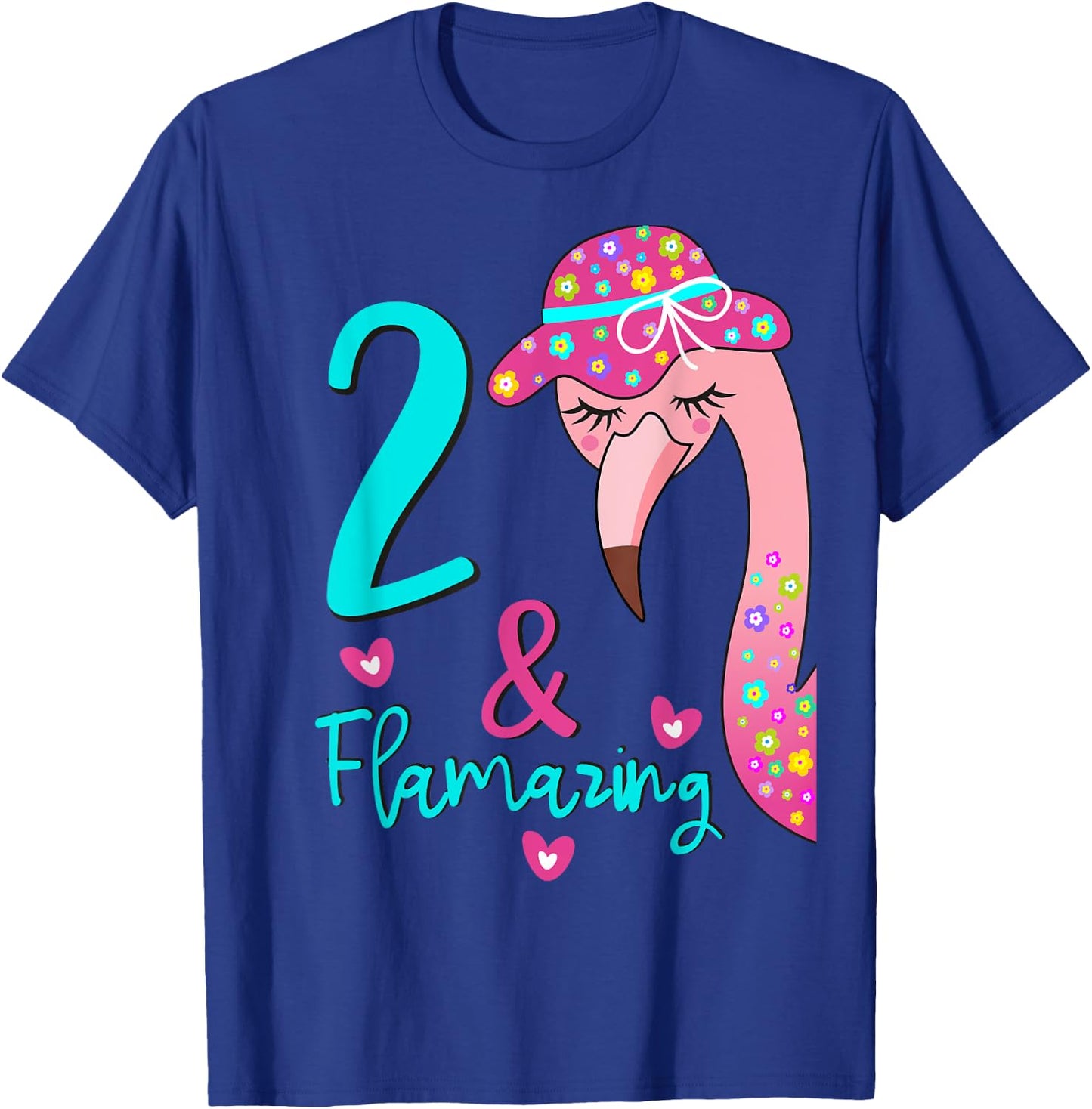 Flamingo 2nd Birthday Gift Two Year Old Toddler/Kids T-Shirt - T-Shirt | Royal