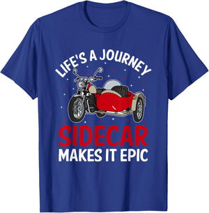 Sidecar Motorcycle Motorcyclist Bike Motorbike Sidecar Rider T-Shirt - T-Shirt | Royal