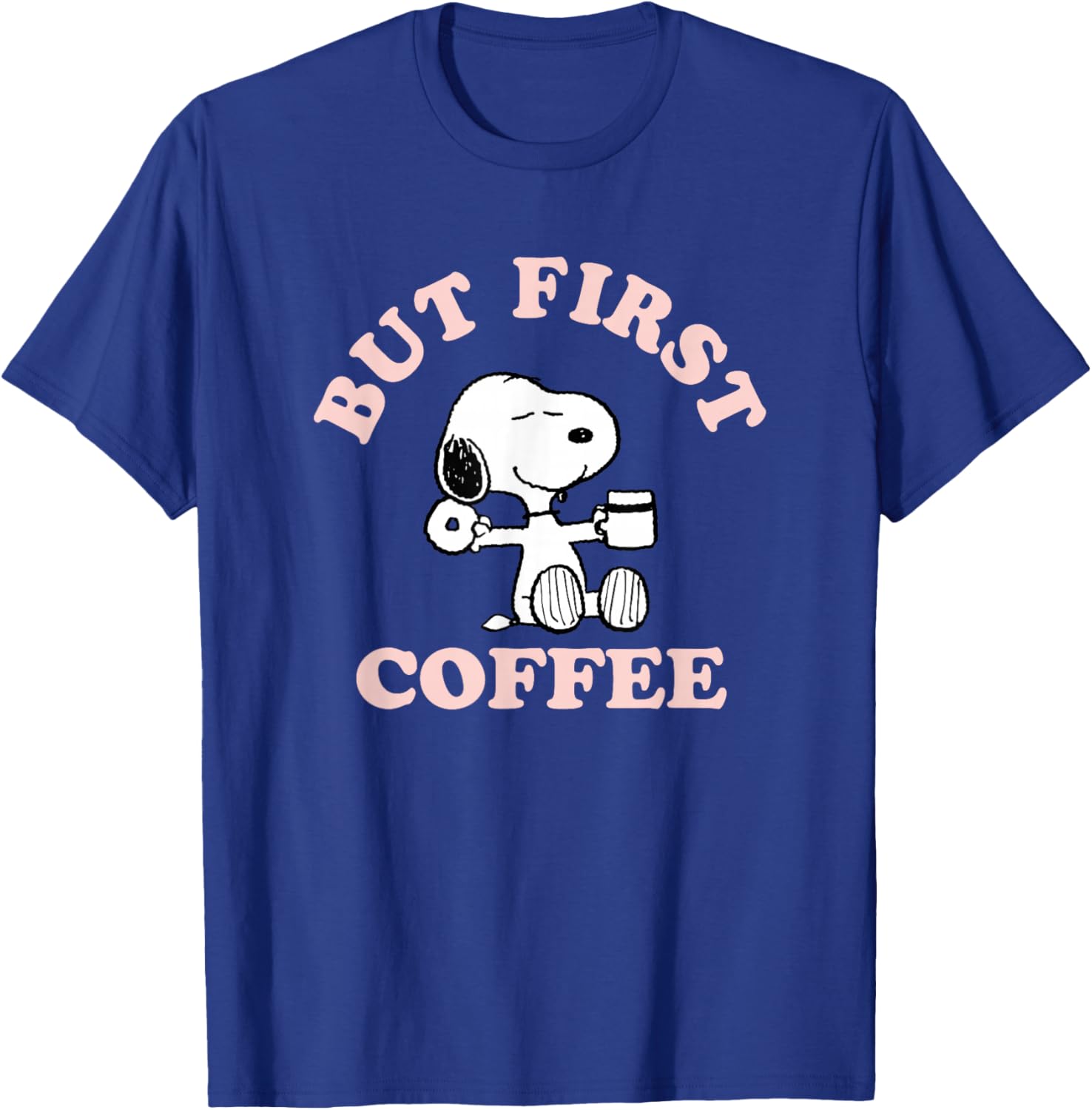 Peanuts But First Coffee Snoopy T-Shirt - T-Shirt | Royal
