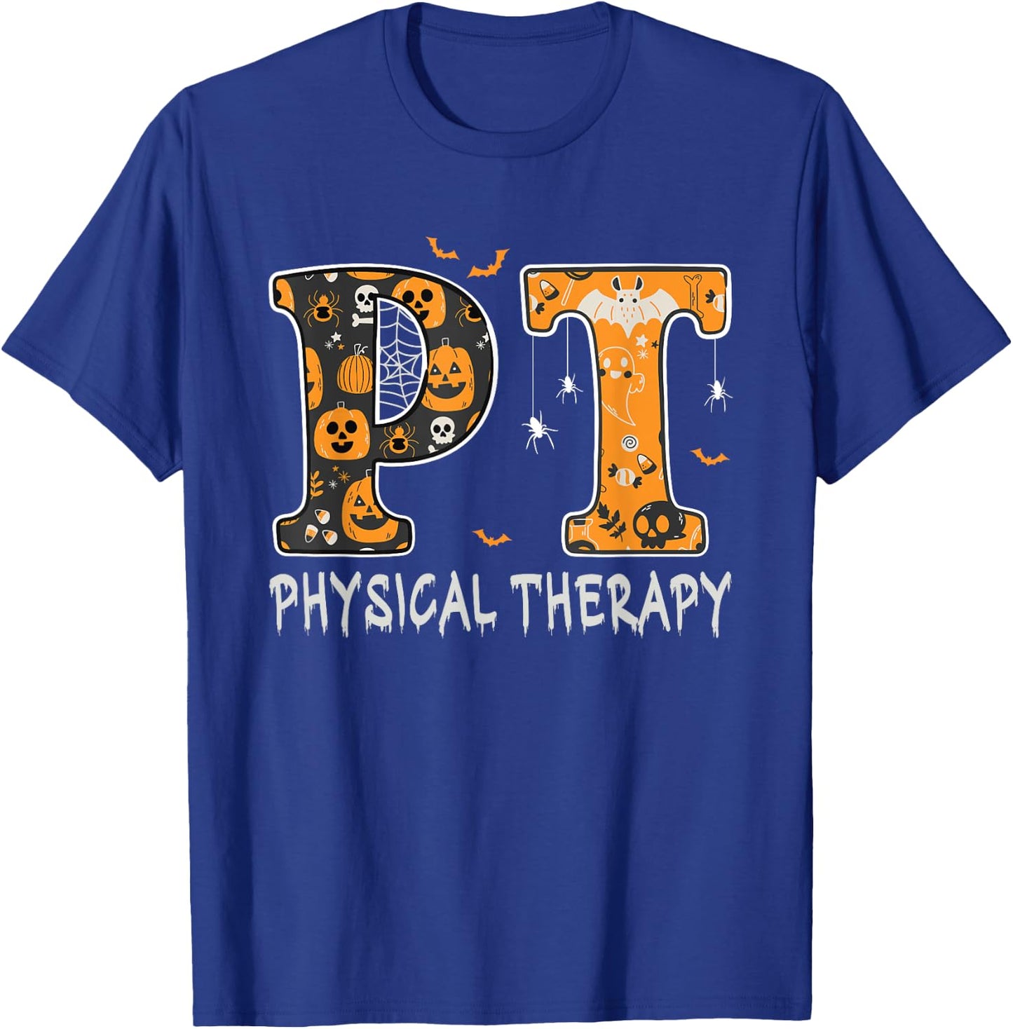 Physical Therapist pt halloween physical therapy spooky T-Shirt - T-Shirt | Royal