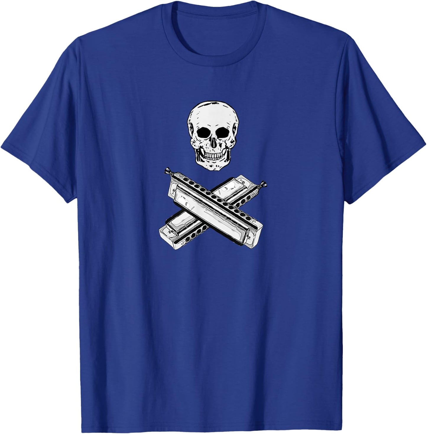 Chromatic Harmonica Skull T-Shirt - T-Shirt | Royal