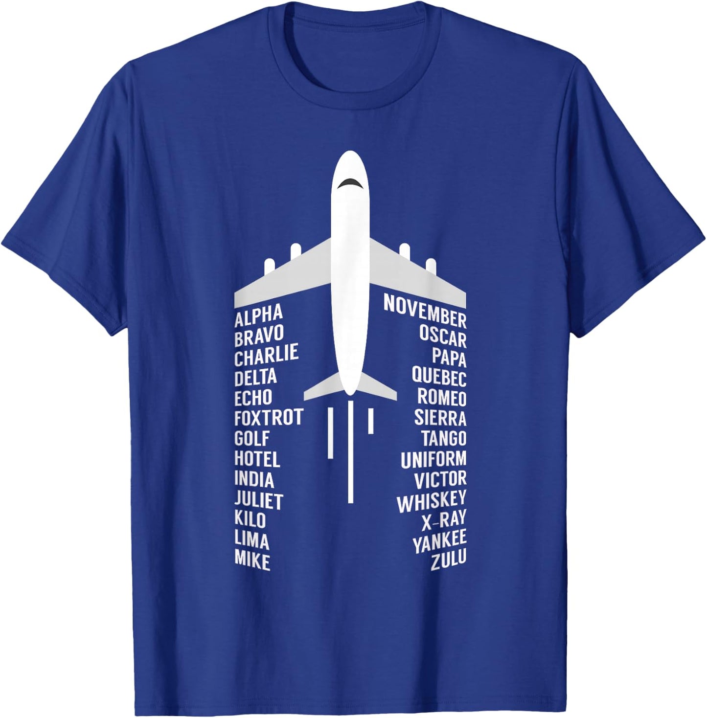 Phonetic Alphabet Aviation Pilot Aeroplane Aeroplane Gift T-Shirt - T-Shirt | Royal