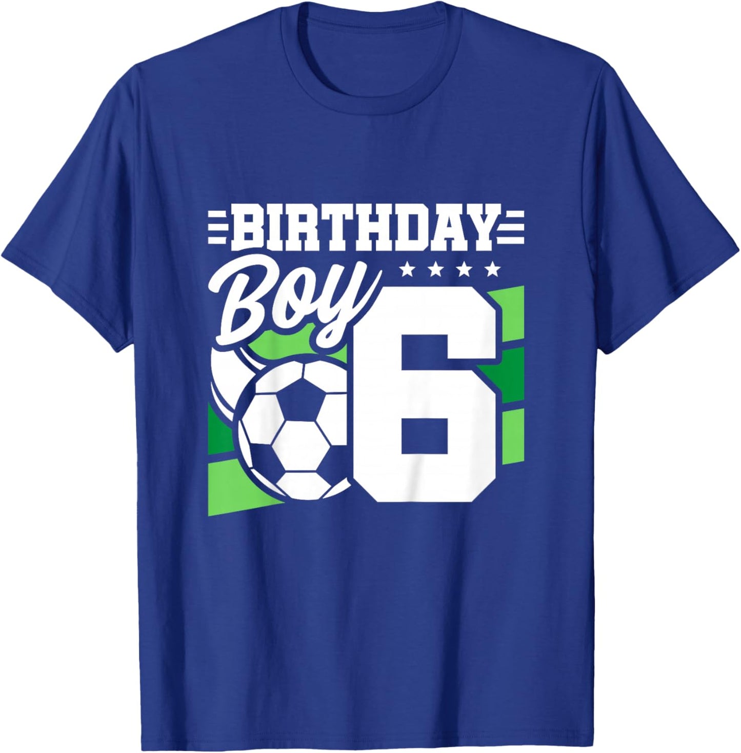 Kids Soccer Birthday Party - 6 Year Old Boy - 6th Birthday T-Shirt - T-Shirt | Royal