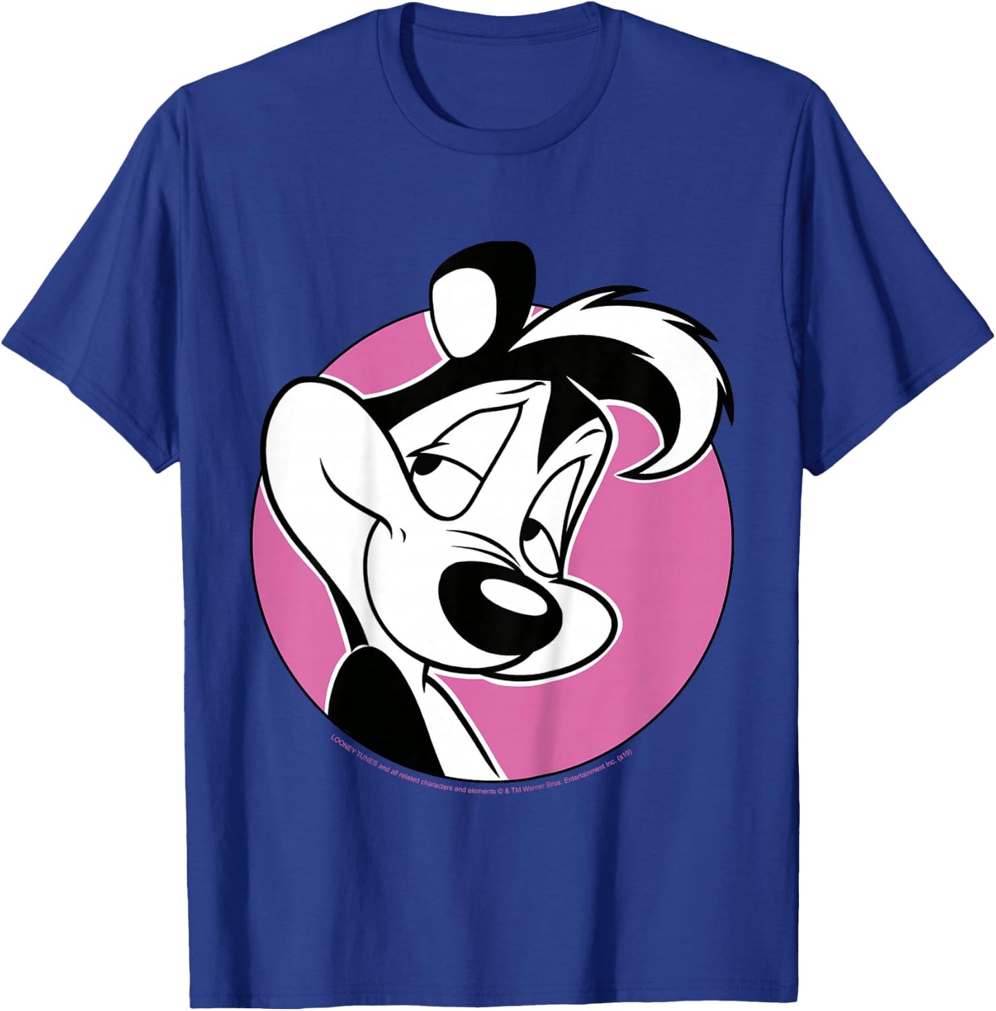 Kids Looney Tunes Pepe Le Pew Pink Circle Portrait T-Shirt - T-Shirt | Royal
