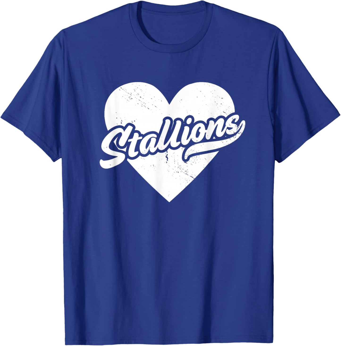 Vintage Stallions High School Spirit Go Stallions Love T-Shirt - T-Shirt | Royal