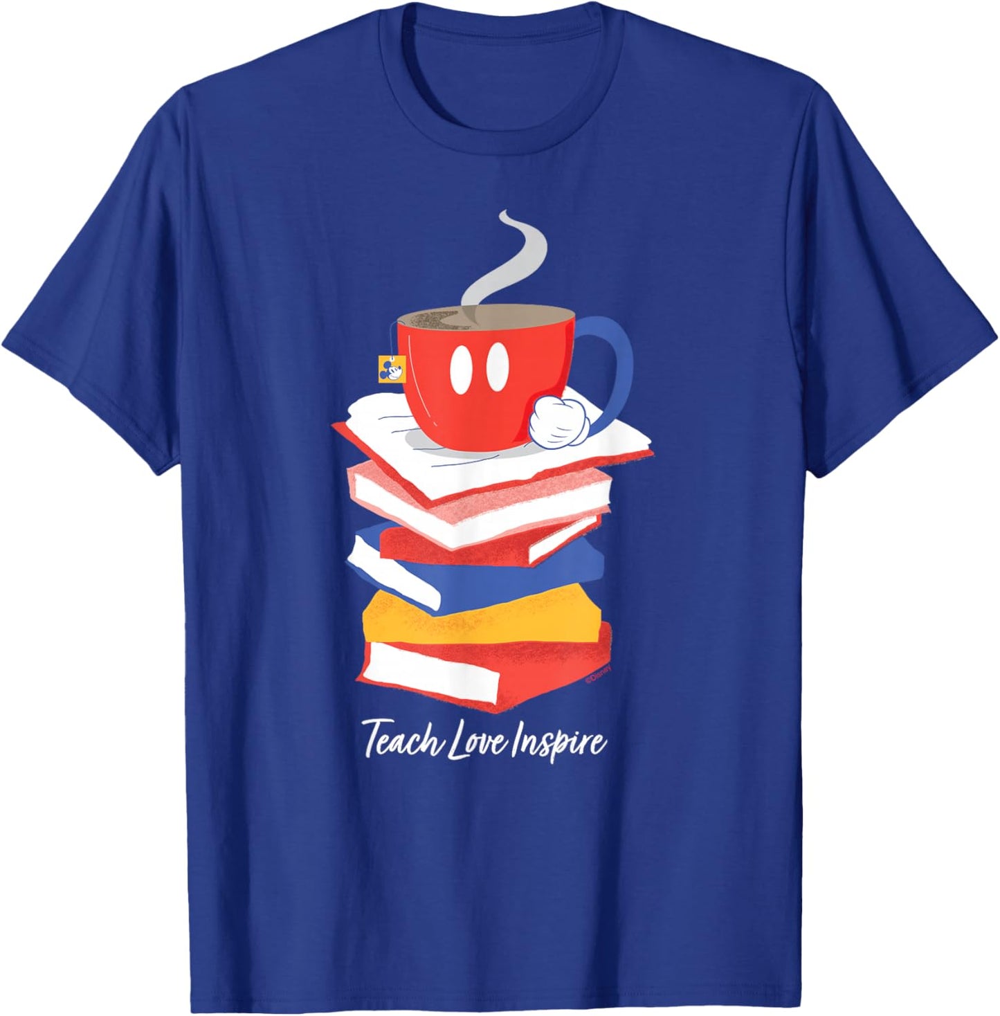 Disney Mickey Mouse Teacup Teach Love Inspire Teacher's Day T-Shirt - T-Shirt | Royal