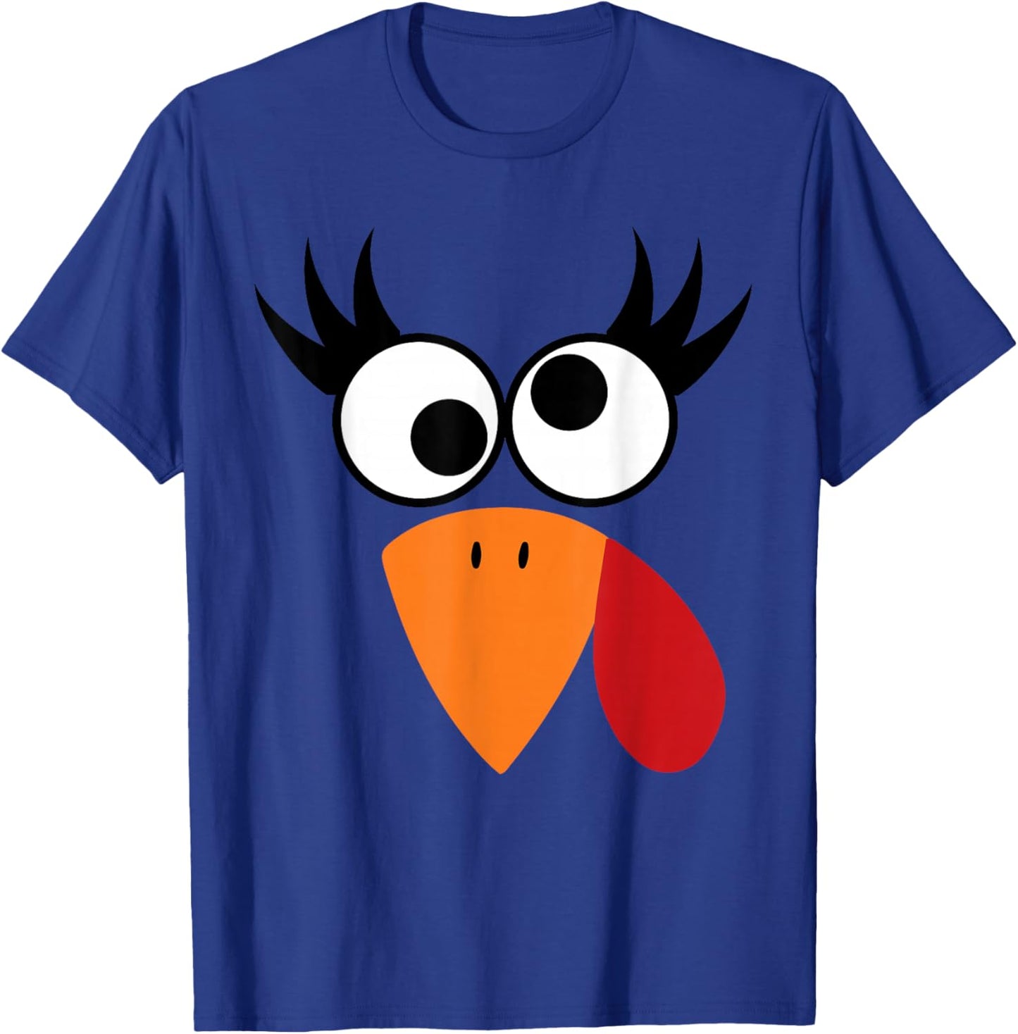 Funny Silly Turkey Face Happy Turkey Day Thanksgiving T-Shirt - T-Shirt | Royal