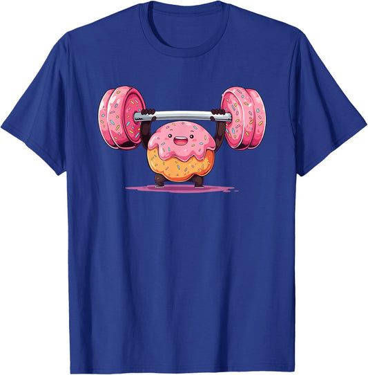 Donut Weightlifting Barbell Workout Gym Weightlifter T-Shirt - T-Shirt | Royal