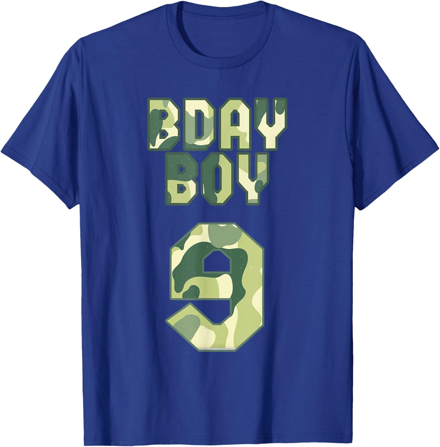 BDAY BOY Military Little Officer 9th Birthday My Camouflage T-Shirt - T-Shirt | Royal