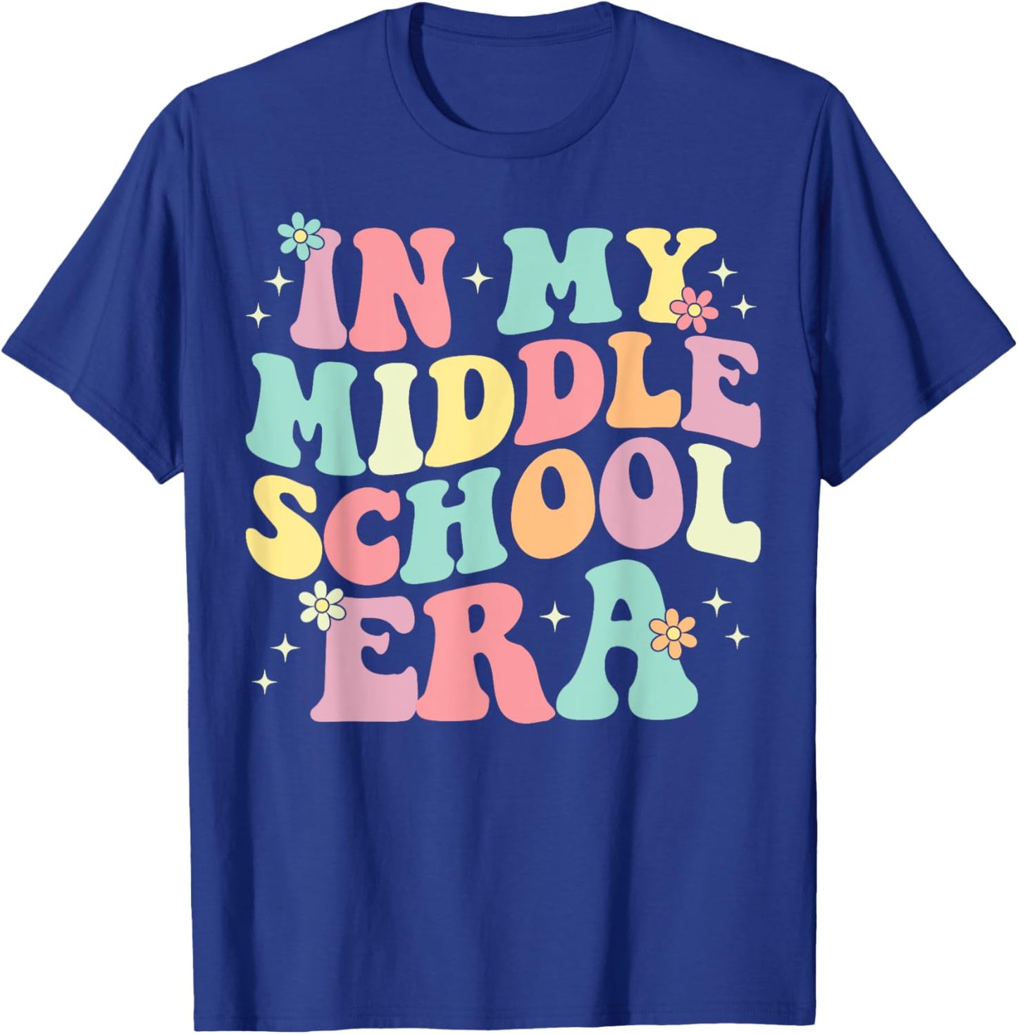Groovy In My Middle School Era Back To School Teacher T-Shirt - T-Shirt | Royal