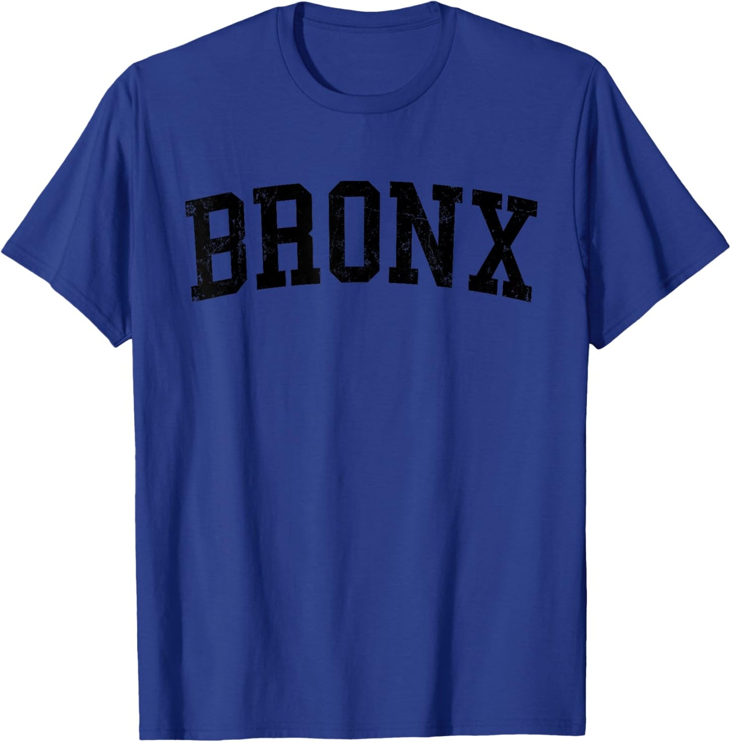 Vintage Bronx NY Distressed Black Varsity Style T-Shirt - T-Shirt | Royal