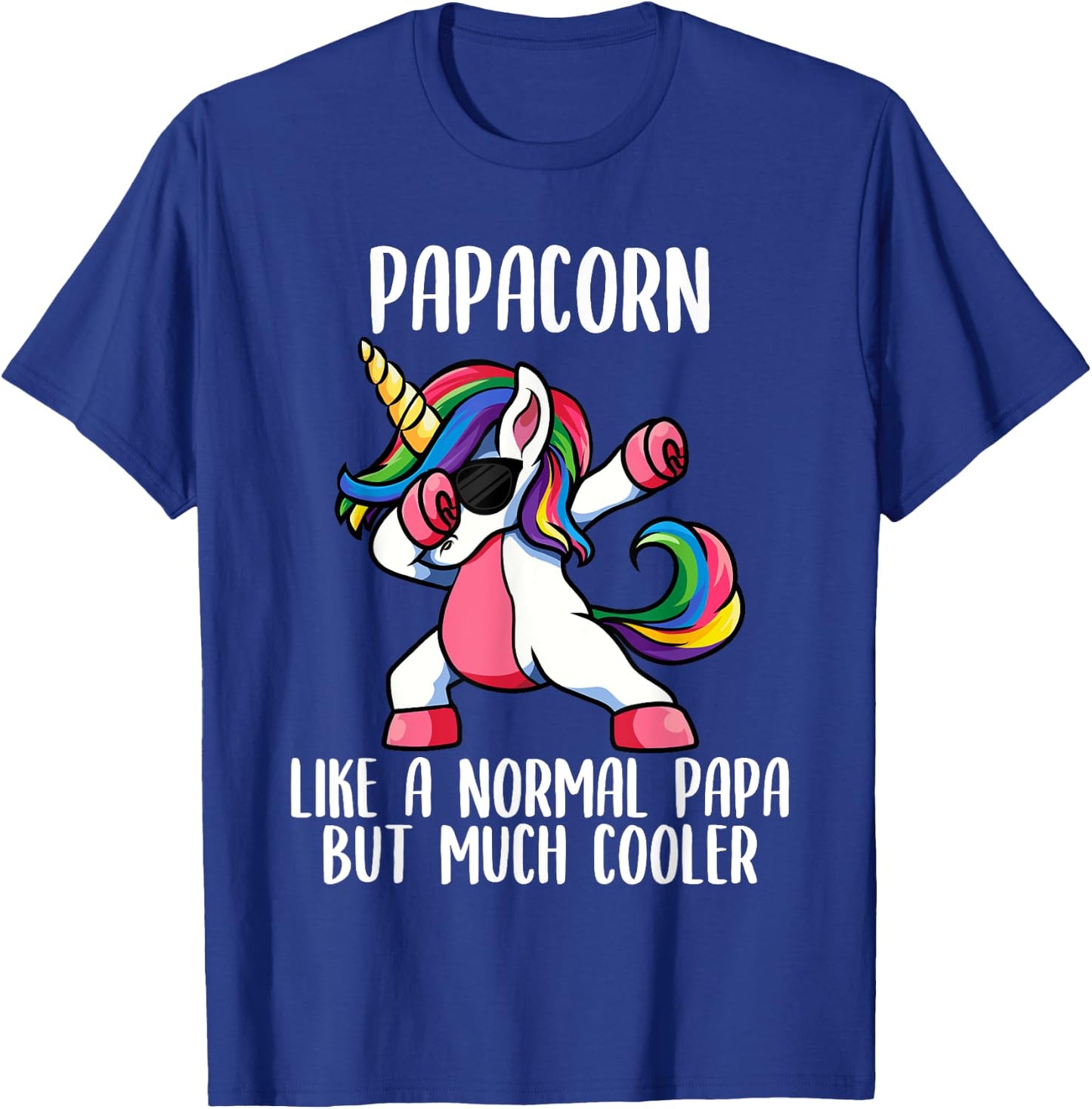 Unicorn Dad Girl Birthday Party Clothing Papacorn T-Shirt - T-Shirt | Royal