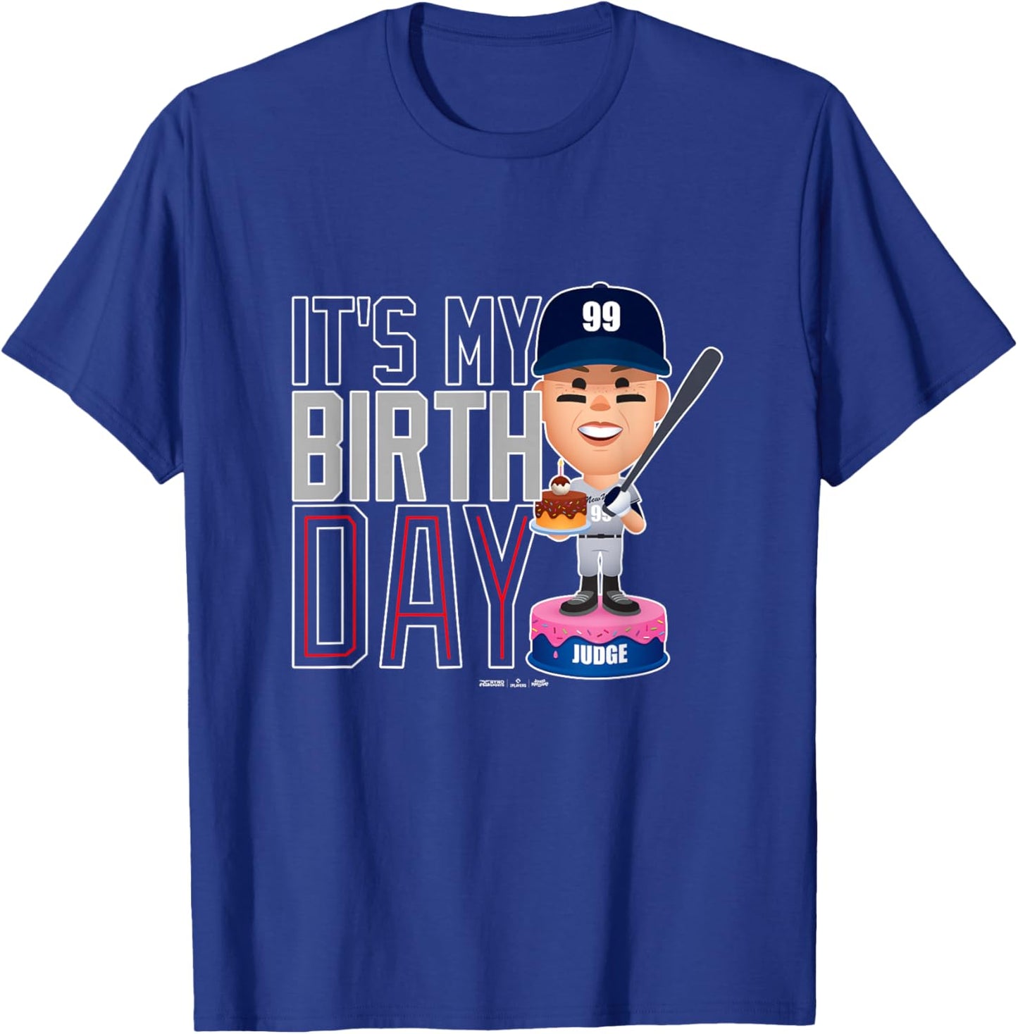 Aaron Judge New York Baseball Birthday MLBPA T-Shirt - T-Shirt | Royal