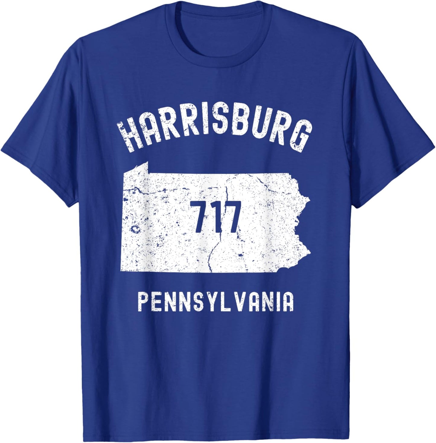 Harrisburg Pennsylvania PA 717 Vintage Athletic Style T-Shirt - T-Shirt | Royal