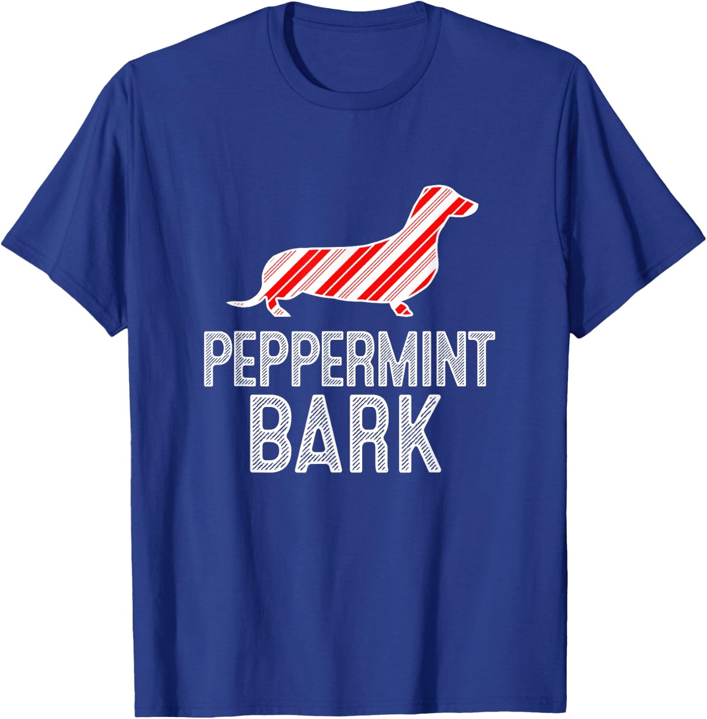 Doxie Dachshund Peppermint Bark Christmas Dog T-Shirt - T-Shirt | Royal