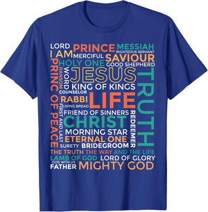 Names of Jesus - Christian Shirt T-Shirt - T-Shirt | Royal